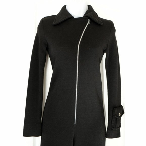 RARE 70s Luv Inc by Elvia jet-black zippered disco jumpsuit - Picture 3 of 8